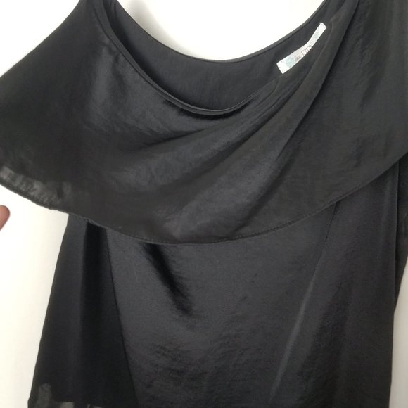 NWT Love,Fire black silky off the shoulder tank top women's size Medium (42) - Picture 7 of 9